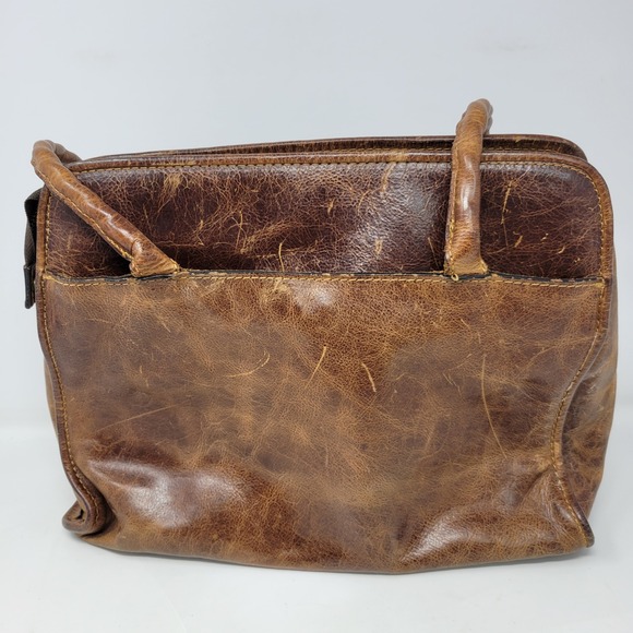 Patricia Nash Paris Distressed Leather Medallion Tassel Shoulder Bag Purse Brown - Picture 3 of 8